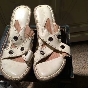 Beige Born Sandals Comfortable Shoes Worn Once